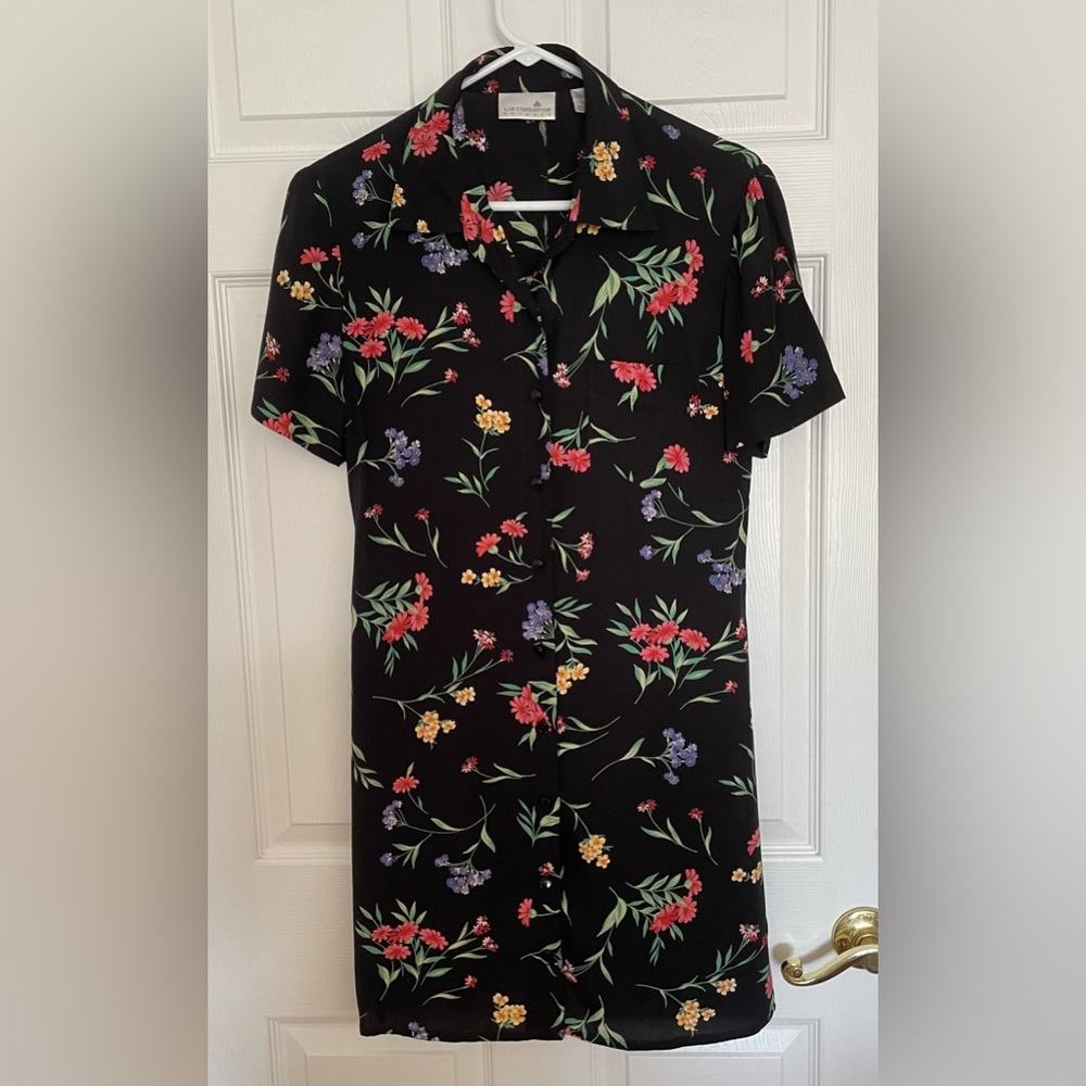 Vintage Liz Claiborne floral print shirt dress